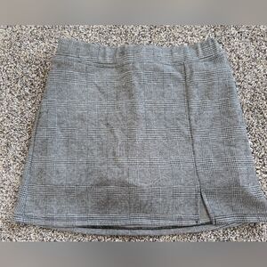 Black And White Plaid Youth Skort